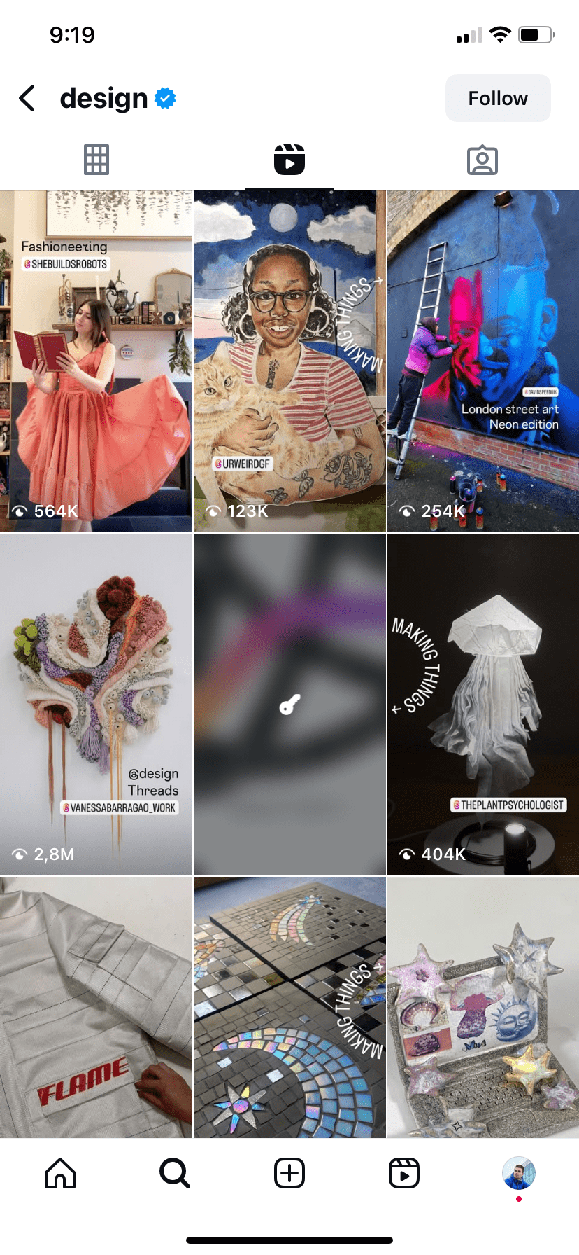 Unlockable Reels on profile page