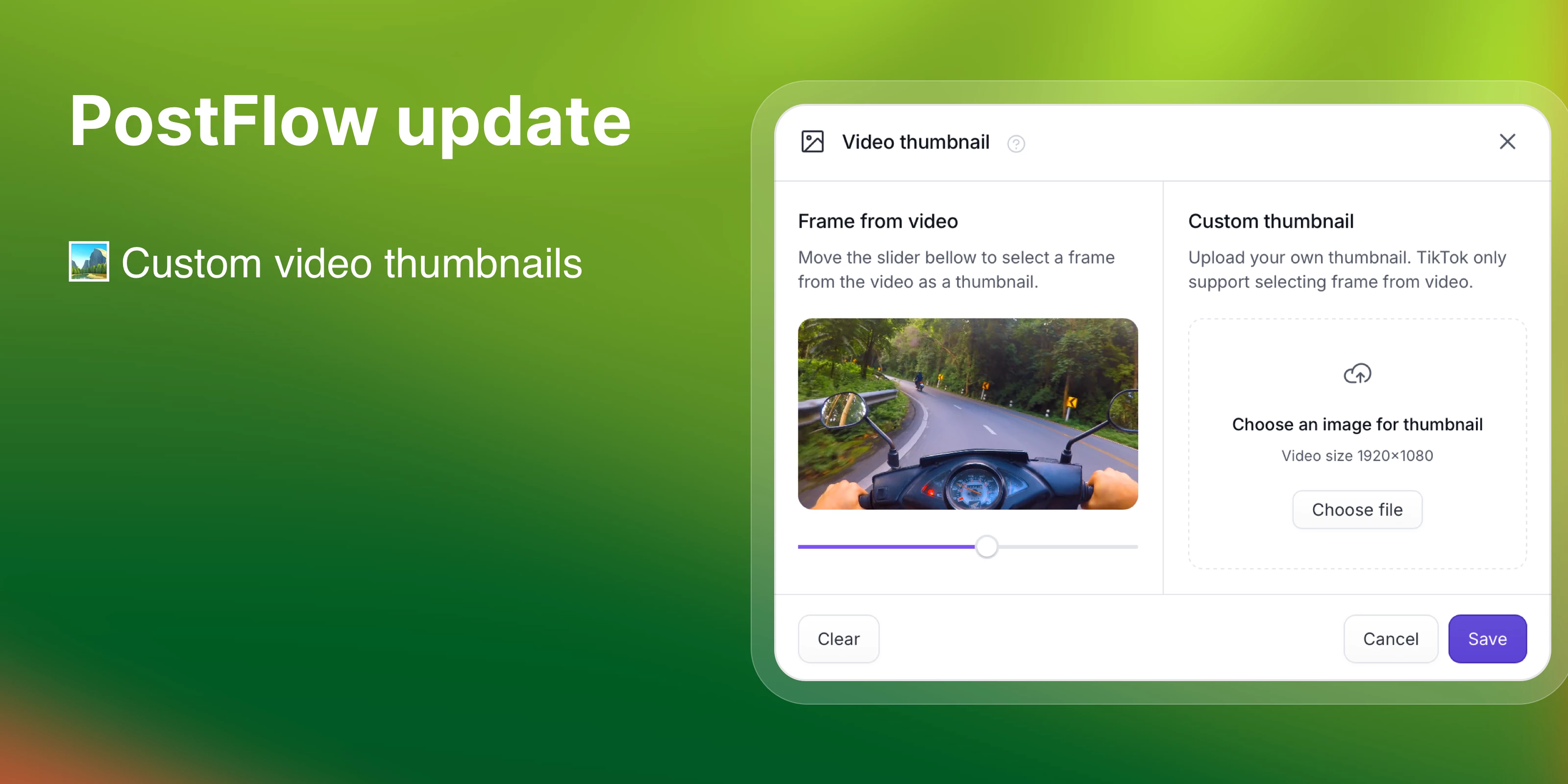 PostFlow update: Custom video thumbnails