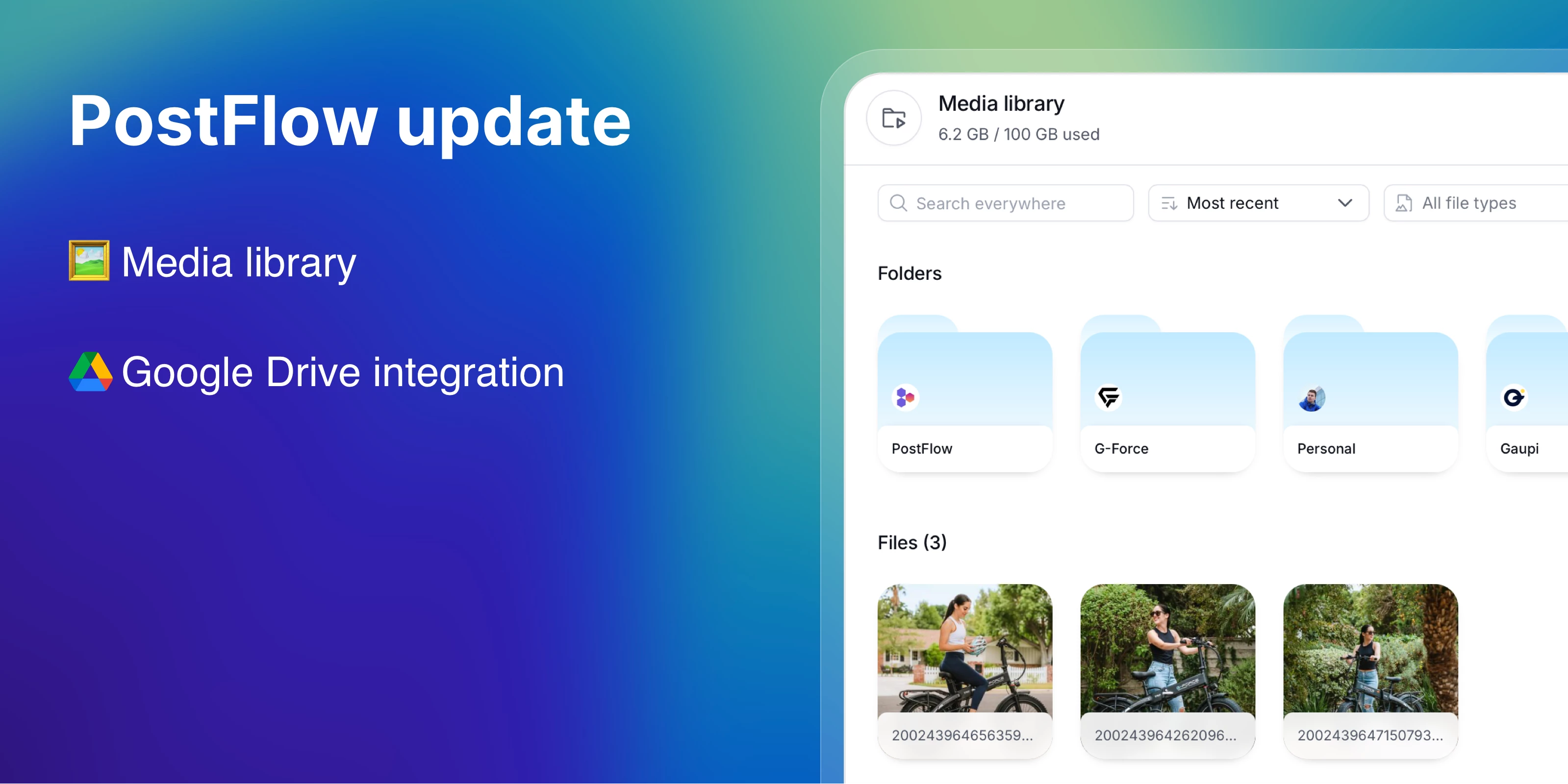 PostFlow update: Media library and Google Drive integration