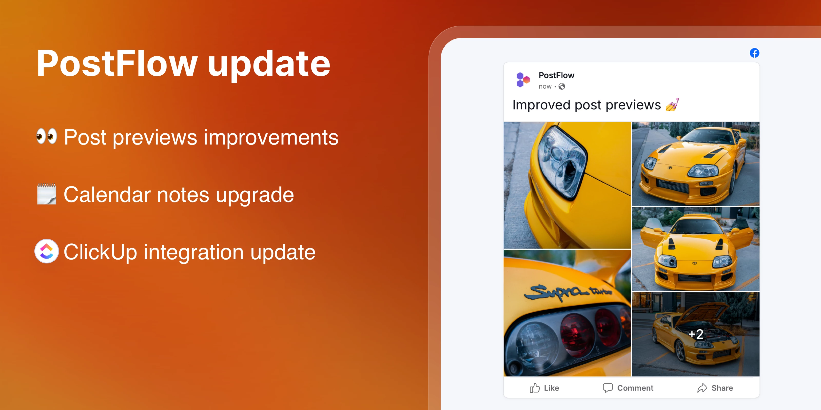 PostFlow update: Post previews, calendar notes and ClickUp integration improvements