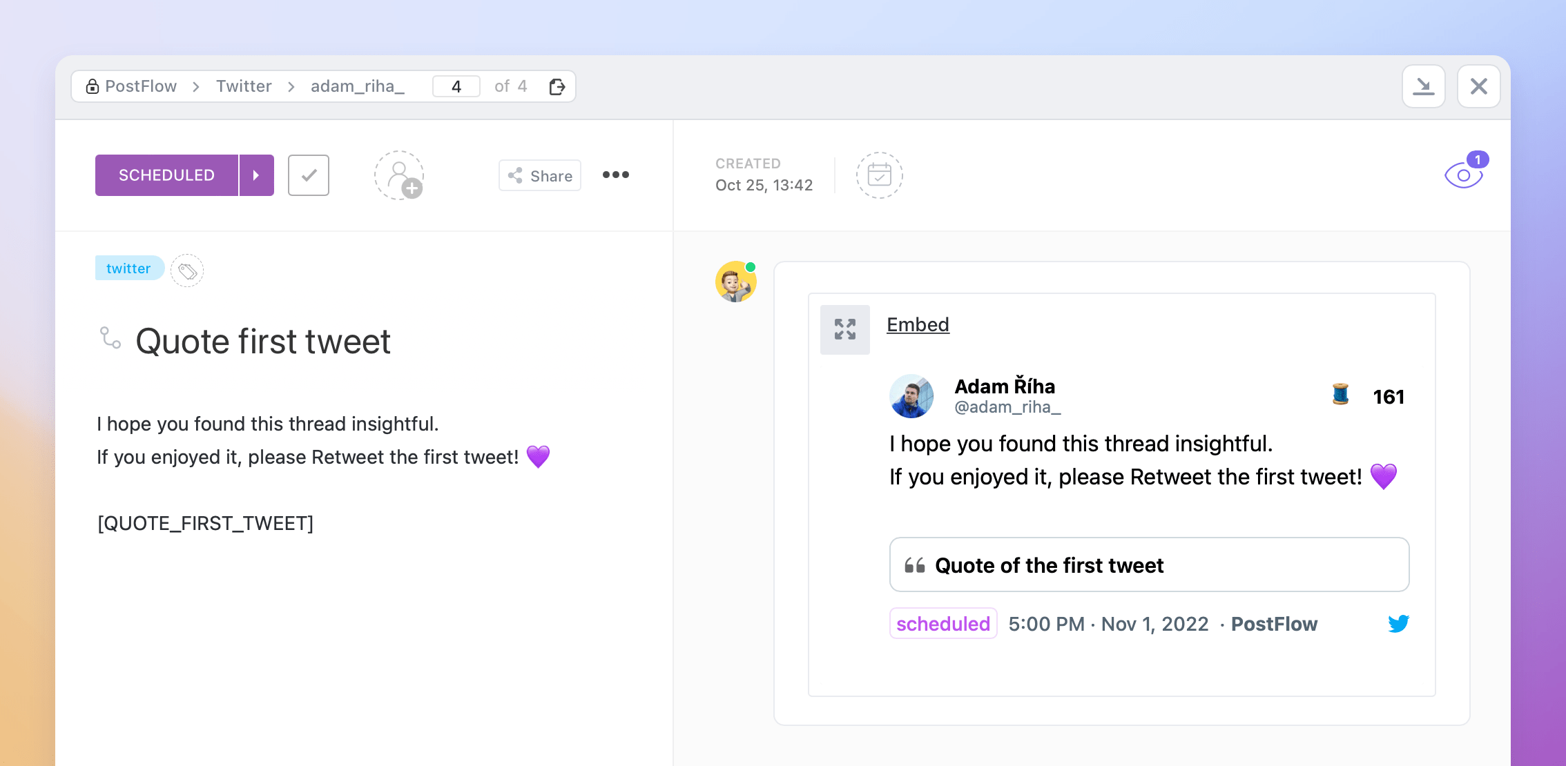 Quote the first tweet